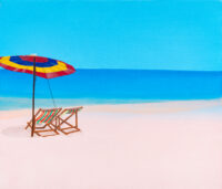 Beach: Umbrella and Deck chairs